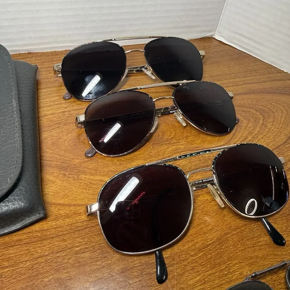 Looking Glass 8002 Lot Of 3 And Sunglasses Clip Full Rim Eyeglasses Frame & Case